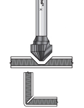 Carbide Double Edge Folding 'V' Groove Router Bits with AlTiN Coating (Aluminum Titanium Nitride) for Shaping Titanium Composite Material (TCM) Panels