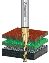 Solid Carbide Spiral Composite, Fiberglass & Phenolic Cutting ZrN Coated Router Bits