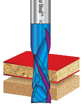 Solid Carbide Spektra™ Extreme Tool Life Coated Compression Spiral CNC Router Bits for MDF, Double Sided Laminate & Veneer Wood Composites Solid Carbide Spektra™ Extreme Tool Life Coated Compression Spiral CNC Router Bits for MDF, Double Sided Laminate & Veneer Wood Composites
