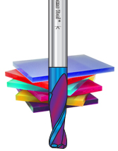 Solid Carbide Spektra™ Extreme Tool Life Coated Spiral Plunge with Corner Radius Router Bits