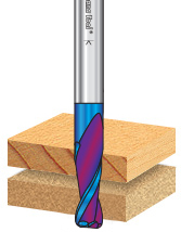 Solid Carbide Spektra™ Extreme Tool Life Coated Spiral Plunge with Corner Radius Router Bits