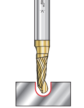 Solid Carbide 'O' Flute Spiral Ball Nose Aluminum Cutting