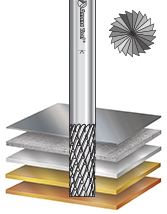 SB Burrs Solid Carbide Head Brazed into Steel Shank Cylindrical Shape with End Double Cut Burr Bits