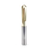 45612 "Zero-Point" 90 Degree V-Groove and Engraving 1/4 Dia x 1/8 x 1/4 Shank ZrN Coated Router Bit