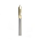 45615 "Zero-Point" 60 Degree V-Groove and Engraving 1/4 Dia x 0.214" x 1/4 Shank ZrN Coated Router Bit