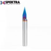 45620-K Solid Carbide 30 Degree Engraving 0.0108 Tip Width x 1/4 Inch Shank Signmaking Spektra™ Extreme Tool Life Coated Router Bit