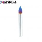 45622-K Solid Carbide 45 Degree Engraving 0.025 Tip Width x 1/4 Inch Shank Signmaking Spektra™ Extreme Tool Life Coated Router Bit
