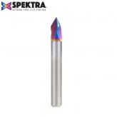 45624-K Solid Carbide 3 Flute V-Groove 60 Deg x 1/4 Dia x 7/32 x 1/4 Inch Shank Spektra™ Extreme Tool Life Coated Router Bit