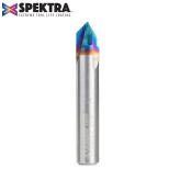 45626-K Solid Carbide V-Groove 90 Deg x 1/4 Dia x 1/8 x 1/4 Inch Shank Spektra™ Extreme Tool Life Coated Router Bit