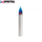 45632-K Solid Carbide 45 Degree Engraving 0.005 Tip Width x 1/4 Inch Shank Signmaking Spektra™ Extreme Tool Life Coated Router Bit