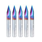 45634-K-5 5 Pack Solid Carbide V-Groove 30 Deg x 1/4 Dia x 27/64 x 1/4 Inch Shank Spektra™ Extreme Tool Life Coated Router Bit