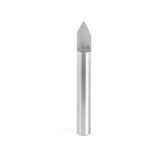 45766 Solid Carbide 60 Degree Engraving 0.040 Tip Width x 1/4 Shank x 2 Inch Long Signmaking Router Bit