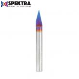 45774-K Solid Carbide 30 Degree Engraving 0.030 Tip Width x 1/4 Inch Shank Signmaking Spektra™ Extreme Tool Life Coated Router Bit
