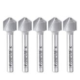 45795-5 5 Pack Carbide Tipped Double Edge Folding V-Groove 108 Deg x 0.090 Inch Tip Width x 5/32 x 1/2 Dia. x 1/4 Inch Shank