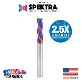 46052-K Solid Carbide Spektra™ Extreme Tool Life Coated Spiral Plunge 1/4 Dia x 3/4 x 1/4 Inch Shank Down-Cut, 3-Flute