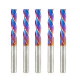 46054-K-5 5-Pack Solid Carbide Spektra™ Extreme Tool Life Coated Spiral Plunge 1/4 Dia x 1 x 1/4 Inch Shank Down-Cut, 3-Flute