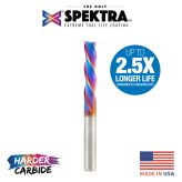 46054-K Solid Carbide Spektra™ Extreme Tool Life Coated Spiral Plunge 1/4 Dia x 1 x 1/4 Inch Shank Down-Cut, 3-Flute
