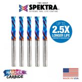 46175-K-5 5-Pack CNC Solid Carbide Spektra™ Extreme Tool Life Coated Compression Spiral 6mm Dia x 25mm x 6mm Shank