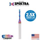 46176-K CNC Solid Carbide Spektra™ Extreme Tool Life Coated Compression Spiral 1/8 Dia x 13/16 x 1/4 Inch Shank