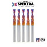 46211-K-5 5 Pack Solid Carbide Spektra™ Extreme Tool Life Coated Spiral Plunge 5mm Dia x 3/4 x 1/4 Shank Router Bits for Drilling Shelf Pin Holes