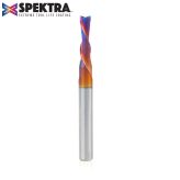 46211-K Solid Carbide Spektra™ Extreme Tool Life Coated Spiral Plunge 5mm Dia x 3/4 x 1/4 Shank Down-Cut Router Bit for Drilling Shelf Pin Holes