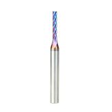 46292-SK CNC 2D and 3D Carving Flat Bottom 0.10 Deg Angle x 1/8 Dia x 1/2 x 1/4 Shank x 2 Inch Long x 4 Flute Solid Carbide Up-Cut Spiral Spektra™ Extreme Tool Life Coated Router Bit