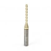 46292 CNC 2D and 3D Carving Flat Bottom 0.10 Deg Angle x 1/8 Dia x 1-3/32 x 1/4 Shank x 2-1/2 Inch Long x 4 Flute Solid Carbide ZrN Coated Router Bit