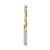 46294 CNC 2D and 3D Carving 0.10 Deg Straight Angle Ball Tip 1/4 Dia x 1/8 Radius x 1-1/2  x 1/4 Shank x 3 Inch Long x 2 Flute Solid Carbide ZrN Coated Router Bit