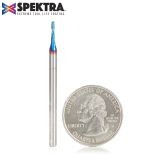 46373-K Solid Carbide Spektra™ Extreme Tool Life Coated Up-Cut Ball Nose Spiral 1/32 Radius x 1/16 Dia x 1/4 Inch x 1/8 Shank Router Bit