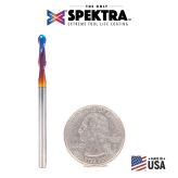 46375-K Solid Carbide Spektra™ Extreme Tool Life Coated Up-Cut Ball Nose Spiral 1/16 Radius x 1/8 Dia x 1/2 Inch x 1/8 Shank Router Bit