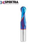 46380-K Solid Carbide Spektra™ Extreme Tool Life Coated Up-Cut Ball Nose Spiral 1/4 Radius x 1/2 Dia x 1-1/4 Inch x 1/2 Shank Router Bit