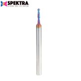 46385-K Solid Carbide Spektra™ Extreme Tool Life Coated Up-Cut Ball Nose Spiral 1/16 Radius x 1/8 Dia x 1/2 Inch x 1/4 Shank Router Bit