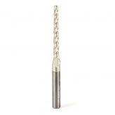 46474 Metric CNC 2D and 3D Carving 1 Deg Tapered Angle Ball Tip x 3.2mm Dia x 1.6mm Radius x 38mm x 6mm Shank x 75mm Long x 3 Flute Solid Carbide Up-Cut Spiral ZrN Coated Router Bit