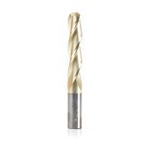 46495 CNC 2D and 3D Carving 0.10 Deg Straight Angle Ball Tip 1/2 Dia x 1/4 Radius x 2-1/4 x 1/2 Shank x 4 Inch Long x 3 Flute Solid Carbide ZrN Coated