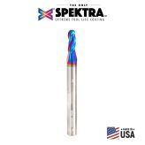 46522-K Solid Carbide Spektra™ Extreme Tool Life Coated Up-Cut Ball Nose Spiral 3 Flute 1/8 Radius 1/4 Dia x 3/4 x 1/4 Shank Router Bit