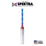 46564-K Solid Carbide CNC Spektra™ Extreme Tool Life Coated Foam Cutting Down-Cut Square End Spiral 1/8 Dia x 1-1/8 x 1/4 Shank x 2-1/2 Inch Long Router Bit