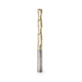 46585 CNC 2D and 3D Carving Flat Bottom x 0.10 Deg Straight Angle x 6mm Dia x 38mm x 6mm Shank x 75mm Long x 2 Flute Solid Carbide ZrN Coated Router Bit
