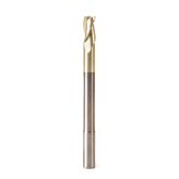 46593 Extra Long CNC 2D and 3D Carving Flat Bottom 0.10 Deg Straight Angle x 1/2 Dia x 1  x 1/2 Shank x 6 Inch Long x 3 Flute Solid Carbide ZrN Coated Reduced Shank Router Bit