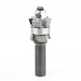 47414 Carbide Tipped Double Bevel Trim Cutter Assembly 15 Deg x 1 Inch Dia x 1/4 x 1/2 Shank with Center Ball Bearing