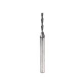 48213-DLC Solid Carbide Spiral Plunge Diamond-Like Carbon (DLC) Coated for Solid Wood 1/8 Dia x 7/8 x 1/4 Inch Shank x 2 Inch Long Down-Cut