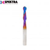 48403-K Solid Carbide Spektra™ Extreme Tool Life Coated Up-Cut Ball Nose Spiral 6mm Dia x 25mm x 6mm Shank Router Bit