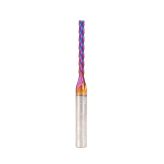 48424-K CNC 2D and 3D Carving Flat Bottom 0.10 Deg Angle x 3mm Dia x 28mm x 6mm Shank x 63mm Long x 4 Flute Solid Carbide Up-Cut Spiral Spektra™ Extreme Tool Life Coated Router Bit