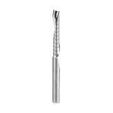 51413 Solid Carbide CNC Spiral 'O' Single Flute, Plastic Cutting 1/4 Dia x 1-1/2  x 1/4 Shank x 3 Inch Long Up-Cut Router Bit