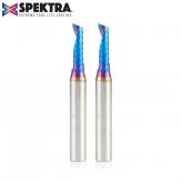 51417-K-2 2-Pack Solid Carbide CNC Spektra™ Extreme Tool Life Coated Spiral 'O' Single Flute, Plastic Cutting 3/16 Dia x 5/8 x 1/4 Shank x 2 Inch Long Up-Cut Router Bits