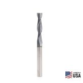 51469 CNC Solid Carbide Spiral for Steel & Stainless Steel with AlTiN Coating 2-Flute x 1/4 Dia x 1-1/8 x 1/4 Shank x 3 Inch Long Up-Cut Router Bit / 45º Corner Chamfer End Mill