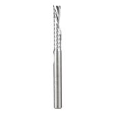 51507 Solid Carbide CNC Spiral 'O' Single Flute, Plastic Cutting 1/4 Dia x 1-1/4 Inch x 1/4 Shank x 3 Inch Long Down-Cut Router Bit