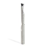 51513 Solid Carbide CNC Spiral 'O' Single Flute, Plastic Cutting 1/4 Dia x 1-1/2 Inch x 1/4 Shank x 3 Inch Long Down-Cut Router Bit