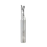 51514 Solid Carbide CNC Spiral 'O' Single Flute, Plastic Cutting 3/8 Dia x 1-1/8 Inch x 3/8 Shank x 3 Inch Long Down-Cut Router Bit