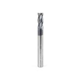 51604 CNC Solid Carbide Spiral for Steel & Stainless Steel with AlTiN Coating 4-Flute x 1/4 Dia x 5/8 x 1/4 Shank x 2-3/8 Inch Long Up-Cut Router Bit / 45º Corner Chamfer End Mill