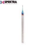 51629-K Solid Carbide Spektra™ Extreme Tool Life Coated Spiral Plunge 0.023" Dia x 1/8 x 1/8 Inch Shank Up-Cut, 3-Flute